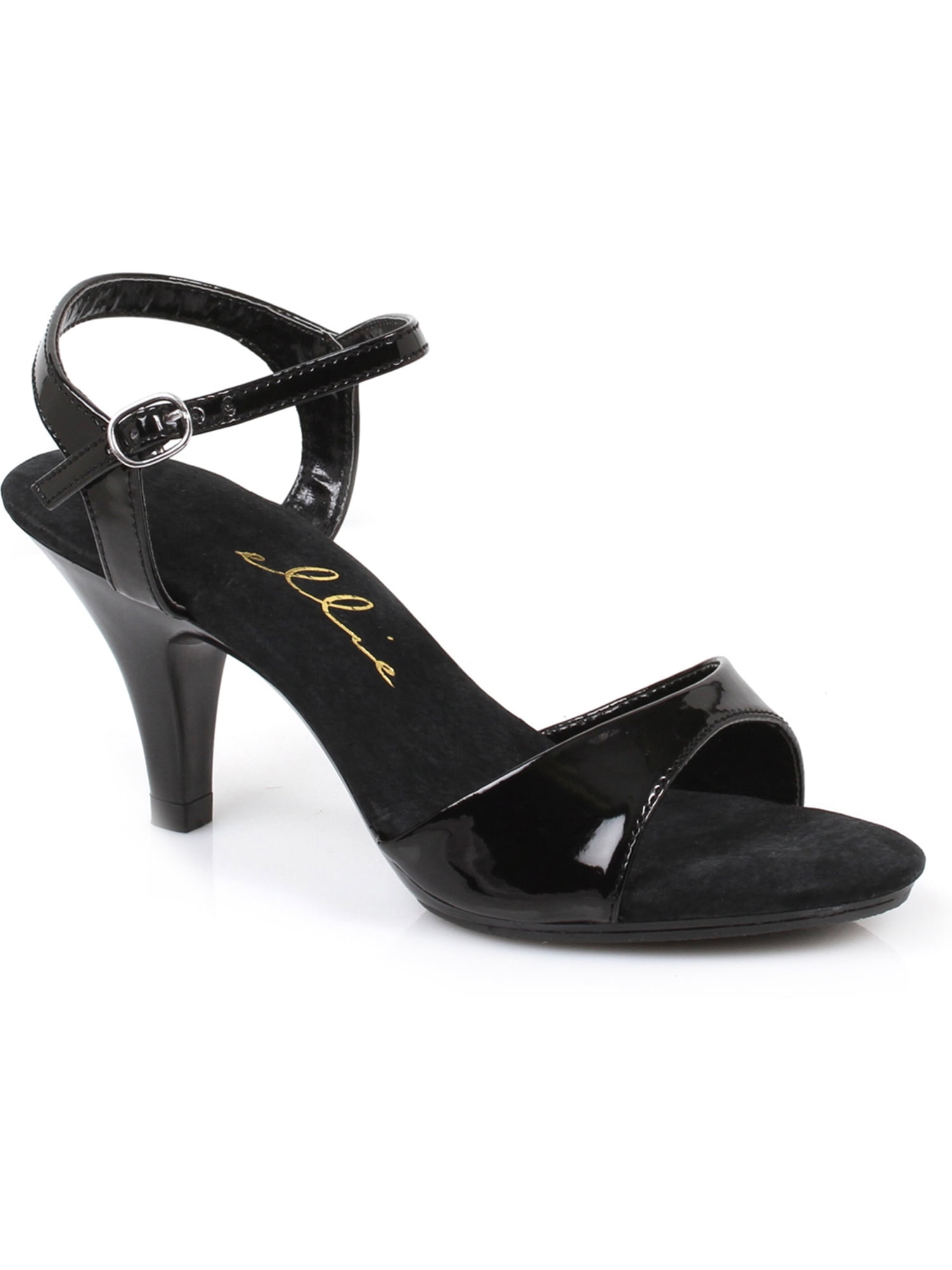 black ankle strap heels 3 inch