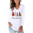 thumbnail image 1 of T-Shirt à Manches Longues à Col en V pour Femmes avec Poche, 1 of 3