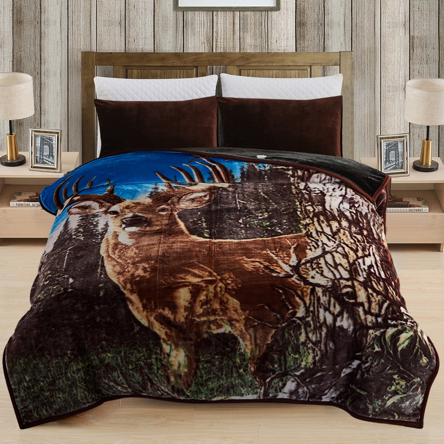 JML Soft Plush Fleece Blanket for Bed Queen 75"x87" 5lb,2 Ply Raschel