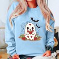 thumbnail image 3 of DDAPJ pyju Halloween Sweatshirt for Women Cute Ghost Graphic Pullover Sweatshirts Casual Loose Fit Crewneck Sweatshirt Light Blue M, 3 of 5