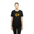 thumbnail image 5 of Women's-New Era  Black Chicago Blackhawks Glam Game Floral T-Shirt, 5 of 6