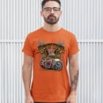 thumbnail image 3 of Tee Hunt Ridin' High T-shirt Biker Forever Chopper Rider American Eagle Men's Tee, Orange, Medium, 3 of 5