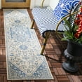 thumbnail image 3 of SAFAVIEH Beach House Diggory Medallion Indoor/Outdoor Runner Rug, Blue/Creme, 2'2" x 10', 3 of 7