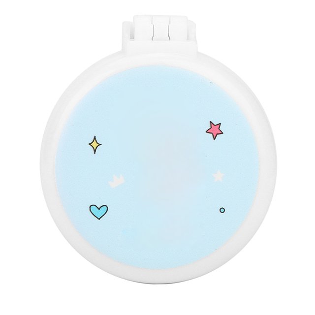 Peine plegable portátil con diseño de dibujos animados, peine de masaje para el cabello con espejo (caballo rosa)