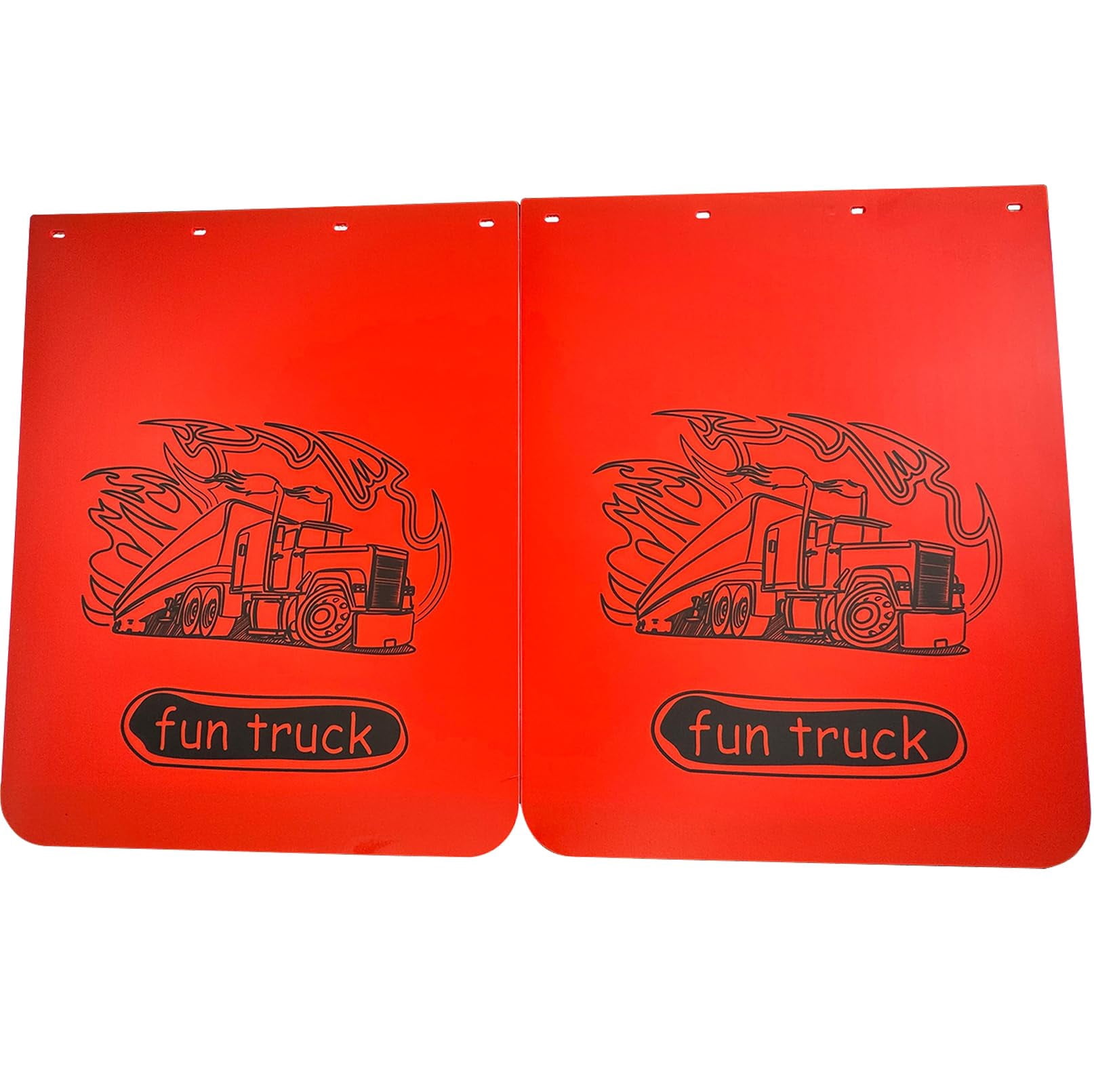 BST BSSP Universal Red Mud Flaps for Semi Trucks, 24 ''X30'' Heavy-Duty Polymer Trailer Truck Mud Guards Splash Flaps Semi Mud Flaps for Freightliner Kenworth Peterbilt International