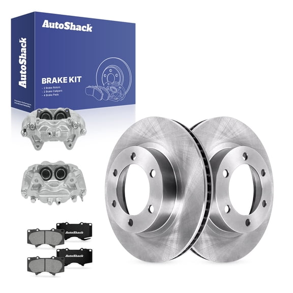 AutoShack Front Vented Brake Rotors   Premium Ceramic Pads   Calipers 8-PC Brake Kit Replacement for 2005-2023 Toyota Tacoma 2007-2014 Toyota FJ Cruiser 12.55" (318.7 mm)