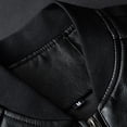 thumbnail image 5 of Baberdicy Faux Leather Jacket Mens Casual Baseball Collar Coat Leather Coat, Classic Windproof Outwear Black Xxl, 5 of 8