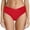 Red, variant on Pitauce Bikini Bottoms for Women Tummy Control Mid Waisted Bathing Suit Solid Color Full Coverage Ruched Swimsuit Bottom