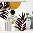 thumbnail image 2 of Abstract Mid Century Shower Curtain - 71W by 71H Inch Minimalist Modern Neutral Aesthetic Contemporary Geometric Leaves Plant Arch Polyester Fabric Includes 12 Hooks, 2 of 5