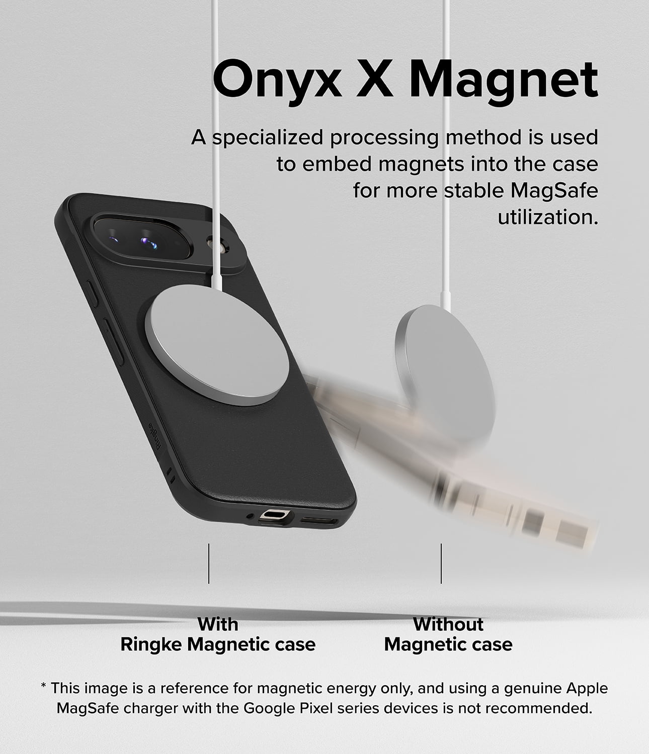 Ringke Pixel 9 [Onyx Magnetic] High Quality Flexible Heavy Duty Durable Phone Case Compatible with Magnetic Charger - Black