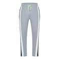 thumbnail image 5 of HOOMEUMY Men's Track Pants Striped Elastic Waist Trousers Straight Leg Comfy Sport Pants Loose Fit Leisure Jogging Bottoms Athletic Fitness Trackpants Gray L, 5 of 6