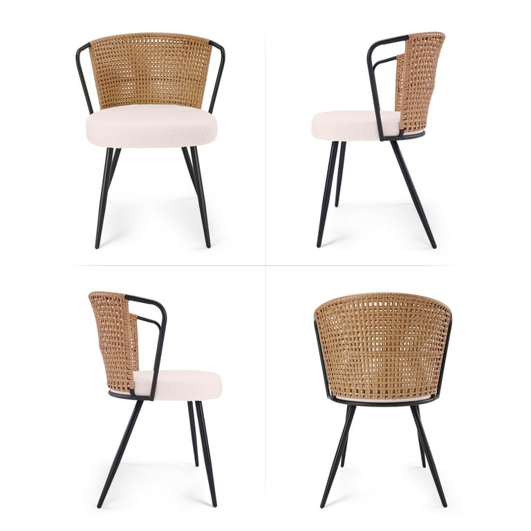 Sailvan Dining Chairs with Rattan Back, Set of 4 photo 5