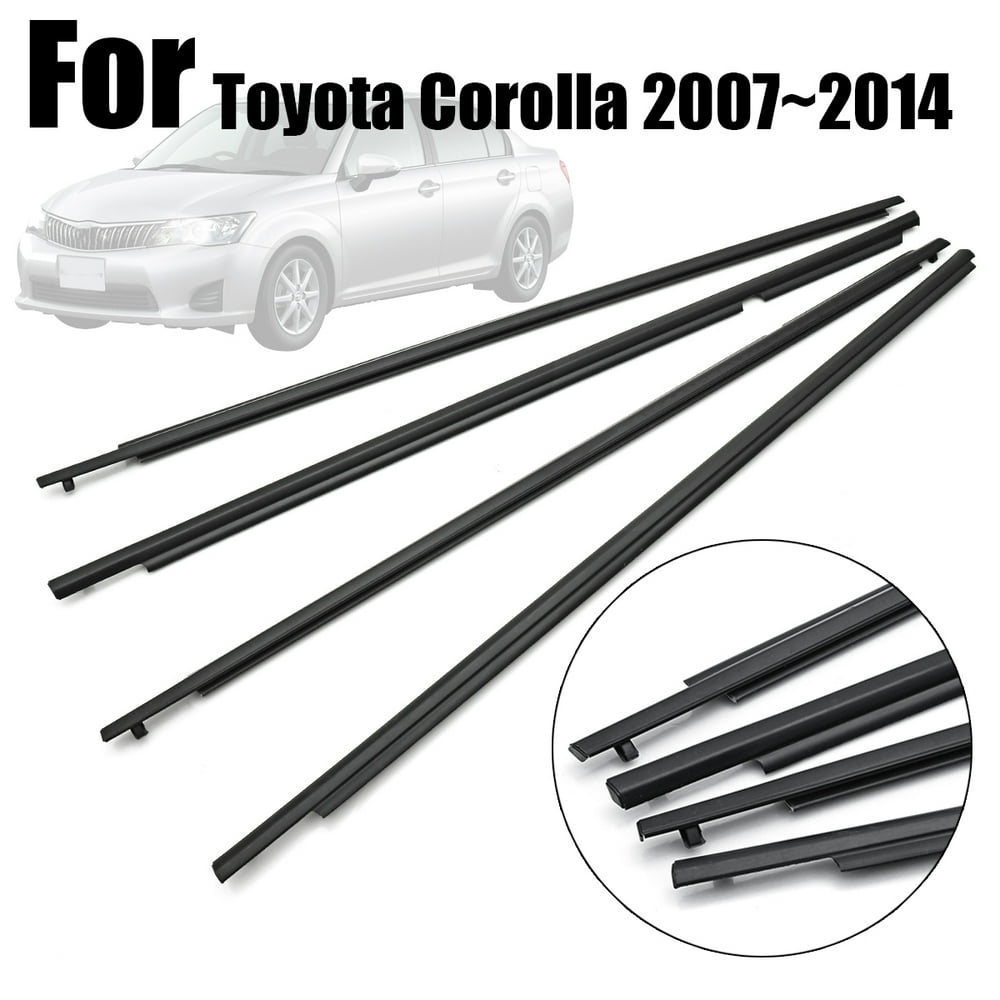 4pcs Window Moulding Trim Weatherstrip Weather Seal For Toyota Corolla