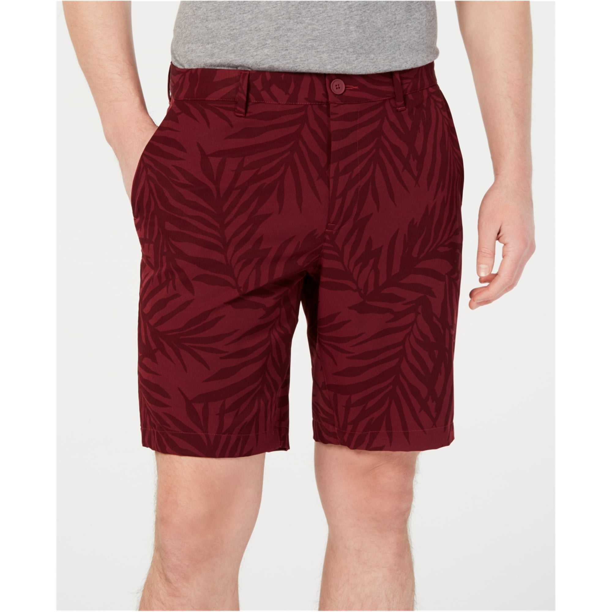 Michael Kors Mens Travel Casual Chino Shorts, Red, 30 