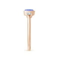 thumbnail image 3 of ANGARA Natural Classic Cushion Tanzanite and Diamond Three Stone Ring in 14K Rose Gold for Women (Size-5mm) | December Birthstone, Anniversary, Jewelry Gift for Women | Natural Tanzanite Ring, 3 of 8