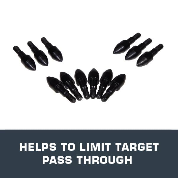 Titan Archery Steel Bullet Points, 85-Grains, 12-Pack, Black