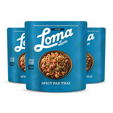 Loma Linda Blue - Vegan Complete Meal Solution - Heat & Eat Spicy Pad Thai (10 oz.) (Pack of 3) -