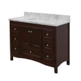 thumbnail image 7 of KBC Abbey 48" Solid Wood Bathroom Vanity w/ Carrara Stone in Chocolate, 7 of 7