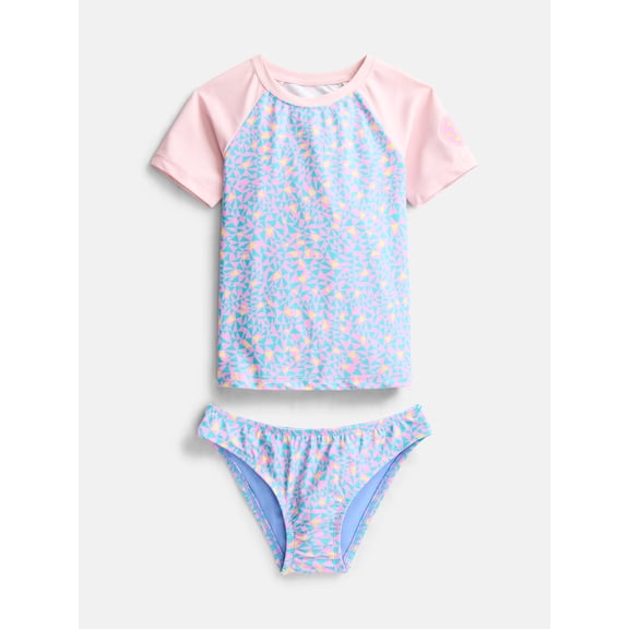 Maui and Sons Girl's Point Break Two-Piece Swimsuit, High Performance Stretch Bikini Bathing Suit and Athletic Swimwear for Kids