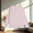 thumbnail image 5 of Lenpel Women's Thermal Shirts Plus Size Long Sleeve Crew Neck Fleece Lined T-Shirts Base Layer Tops Basic Casual Tee Blouses(Pink,4X-Large), 5 of 5