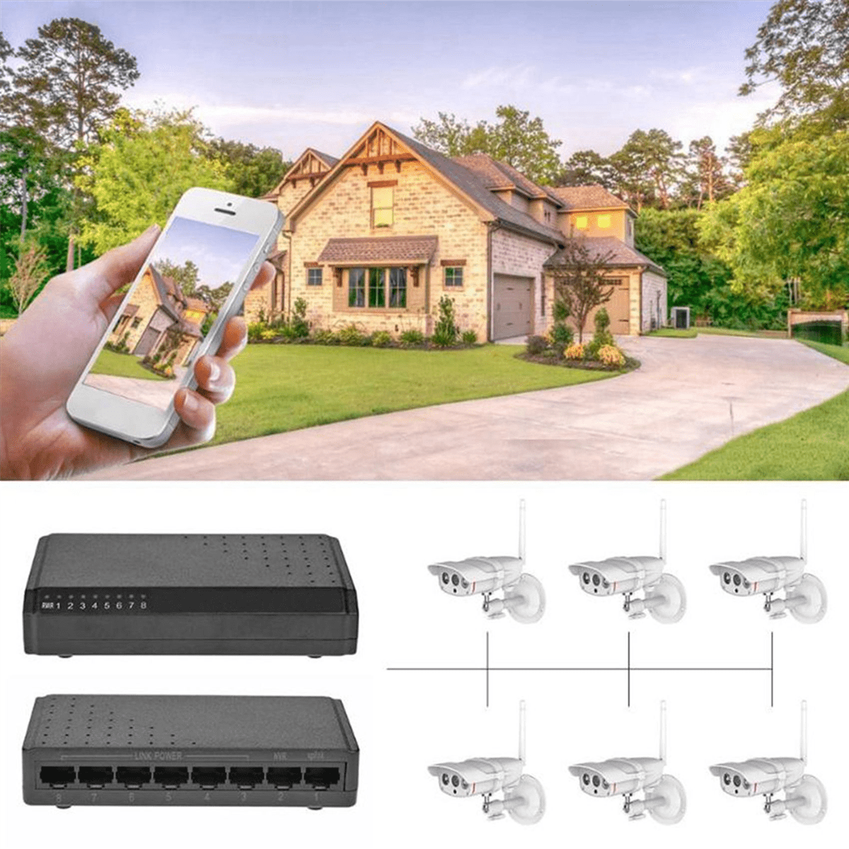 10X 8 Ports 6+2 POE Switch Injector Power over RJ45 Ethernet Family Network System 10/100M Without Power Adapter