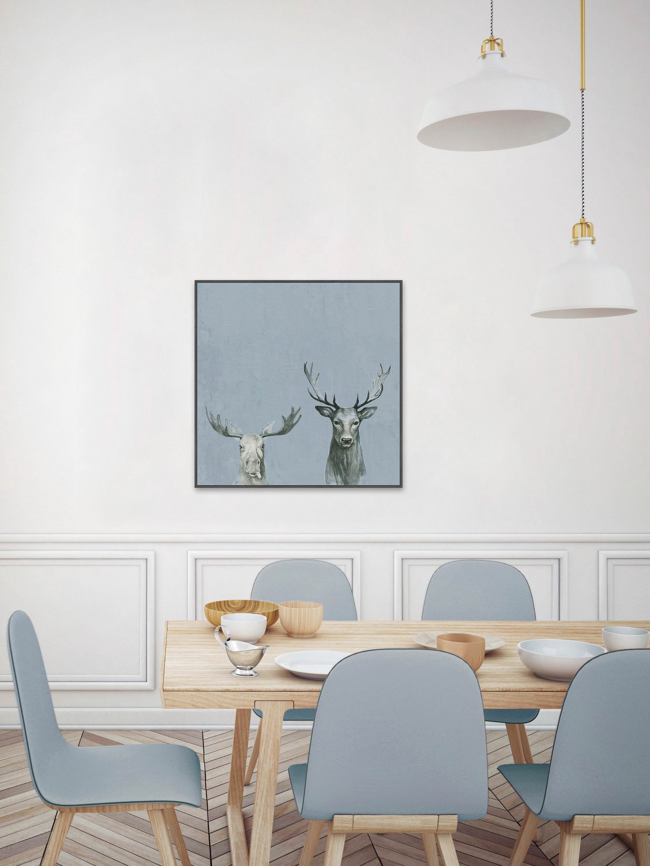 Antler Rules Floater Framed Painting Print on Canvas