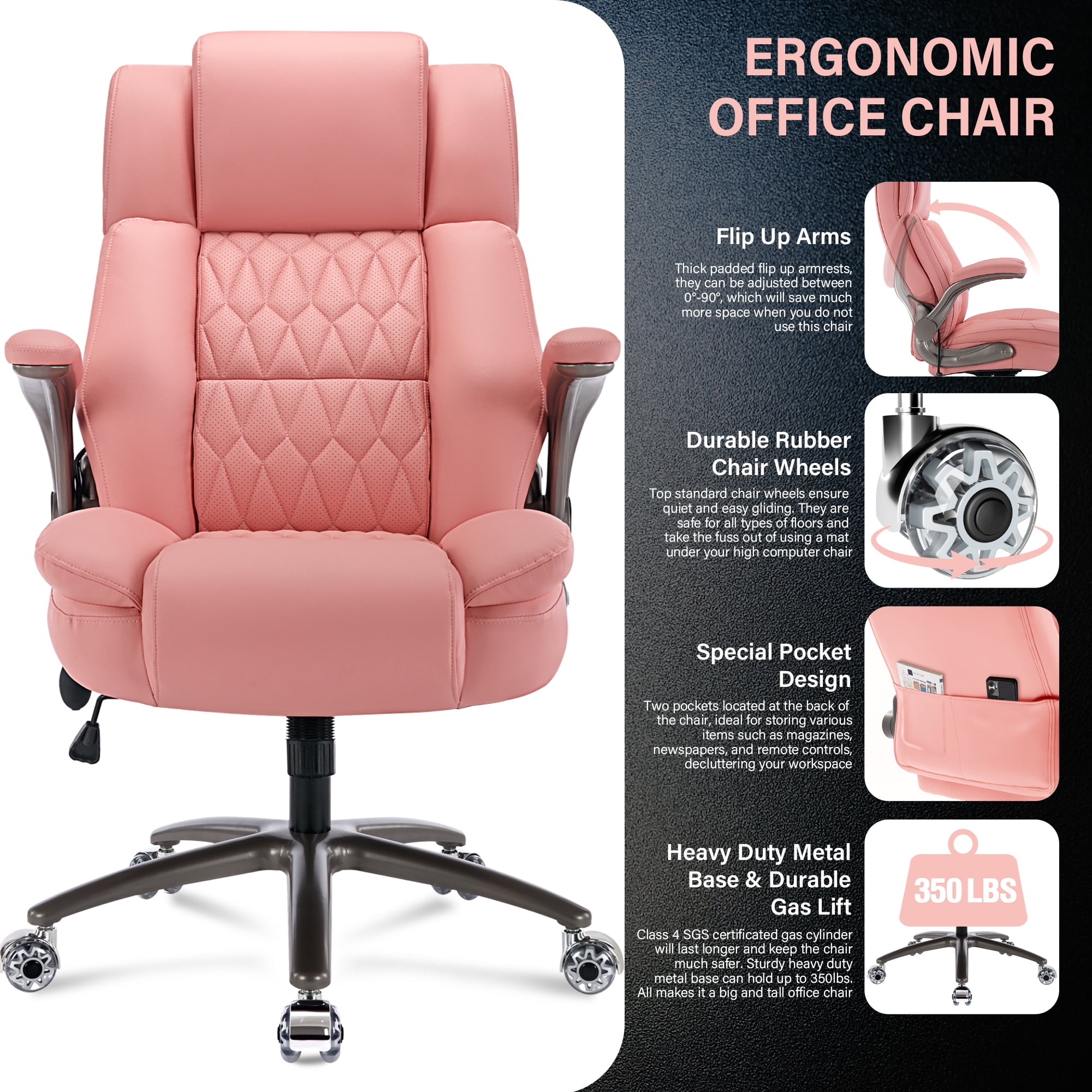 Computer Chair With Office Chairs That Hold 350 Lbs Ergonomic Mesh