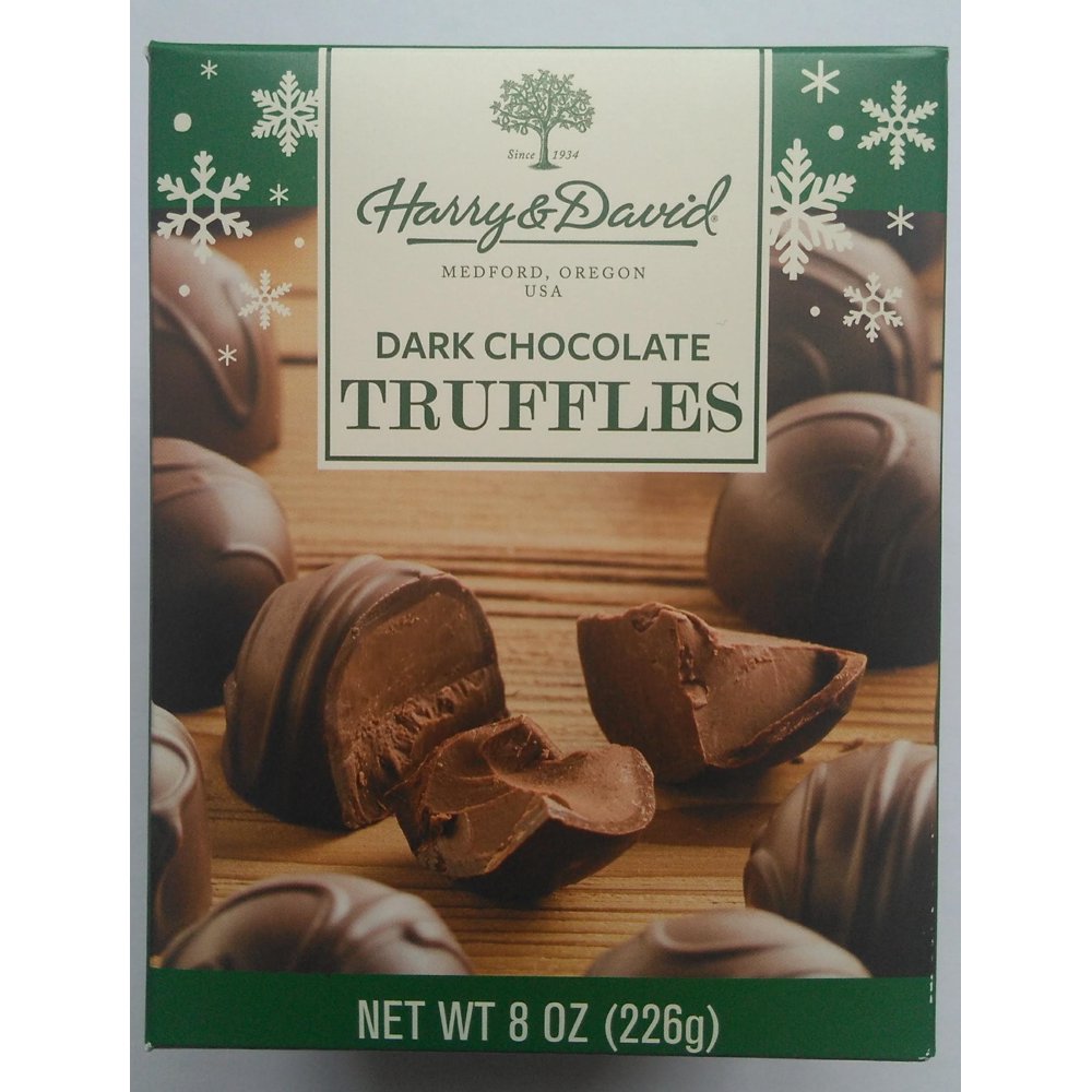 Harry & David Gourmet Holiday Edition Dark Chocolate Truffles, 8 Ounces