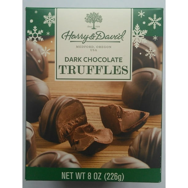 Harry & David Gourmet Holiday Edition Dark Chocolate Truffles, 8 Ounces