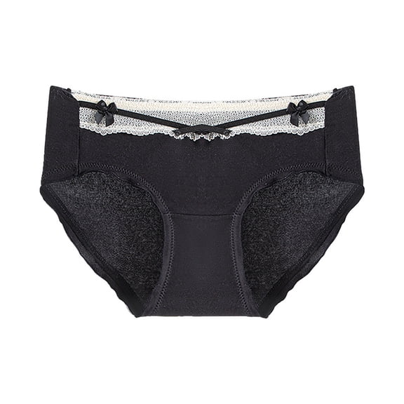 Riecok Ladies Stretch Panties High Waist Plus Size Plus Size Breathable Full Front Back Coverage Underwear Black M