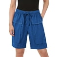 thumbnail image 5 of Summer Shorts for Women 2026 with Pockets 100% Cotton Casual Fashionable Cargo Five Quarter Shorts, 5 of 7