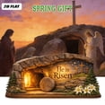 thumbnail image 6 of He is Risen Easter Decor, 2D Wooden Empty Tomb Resurrection Scene and Christian Cross Decoration Set for Tray, Jesus Nativity Tray, , Shelf Decor, 6 of 8