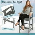 thumbnail image 6 of Costway Outdoor HDPE Bar Height Stool Patio Tall Chair Armrest Footrest All Weather Grey, 6 of 8