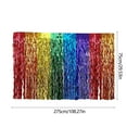 thumbnail image 3 of HongHeng 1 Pack Rainbow Foil Fringe Tinsel Table Skirts Disposable Table Skirt Banner for Rectangle Tables Tinsel Backdrop Curtain Party Supplies Wedding Parade Floats Decorations, 3 of 6