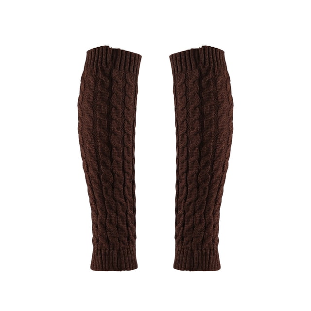 Qarigey Cubierta para calentador de piernas, cubiertas para envolver las rodillas, accesorio de ropa para niña de estilo Simple, puños para Medias Café