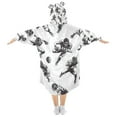 thumbnail image 2 of FORMRS Wearable Blanket Hoodie with Sleeves for Kids Cozy Flannel Sweatshirt, Football Player Pattern, 2 of 7
