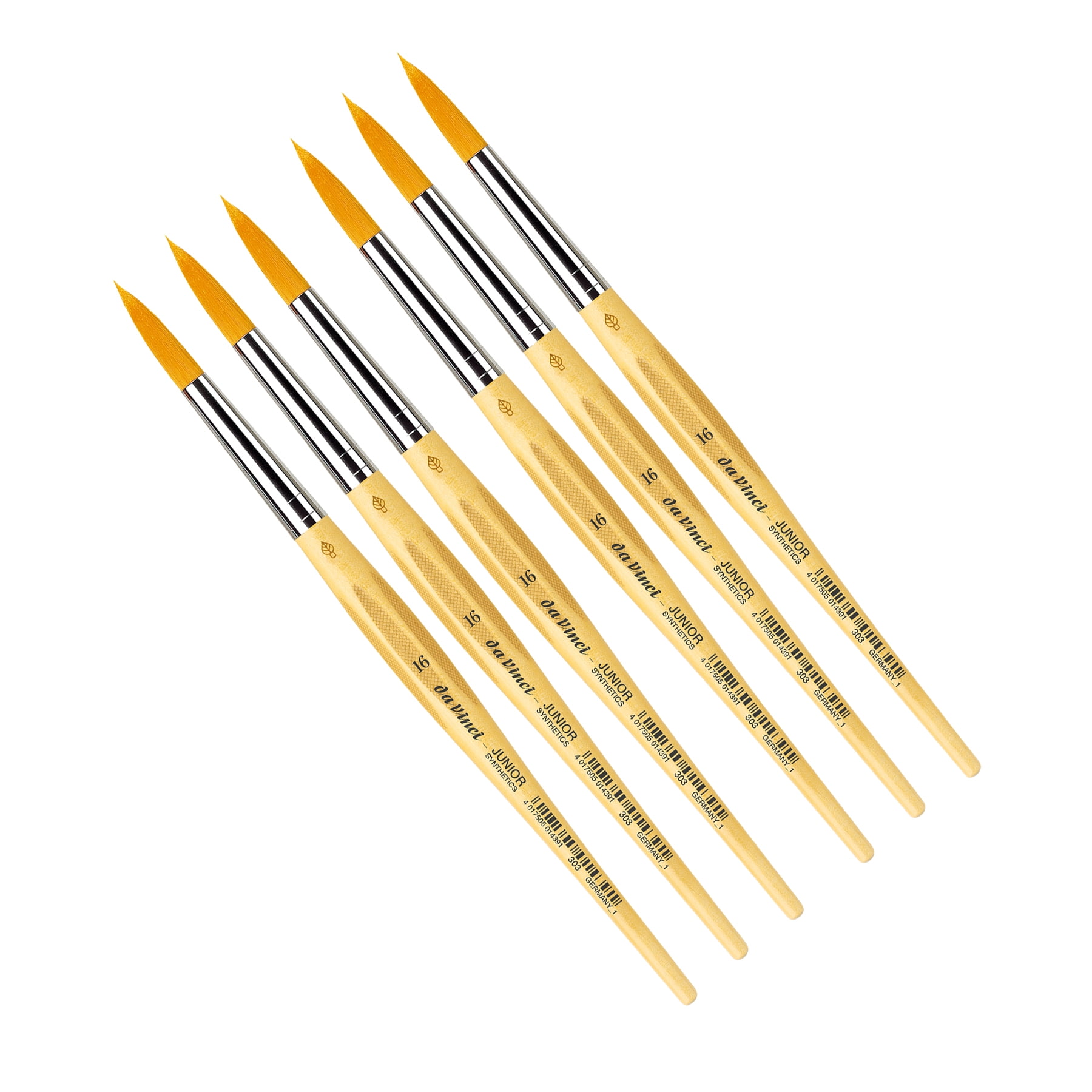 da Vinci JUNIOR Synthetics Student Brush, Synthetic, Tempera, Round, Series 303, Size 1, Pack of 6