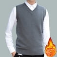 thumbnail image 1 of Jersey grueso con forro polar de estilo coreano informal de invierno para hombre, suéter con cuello en V, chaleco, chaleco para hombre, 1 of 5