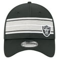 thumbnail image 2 of Men's New Era  Black Las Vegas Raiders Stripes 39THIRTY Flex Hat, 2 of 5