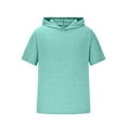 thumbnail image 2 of Lmnyox Men's Athletic T Shirt with Hood Quick Dry Short Sleeve Workout Training Hoodies Summer Muscle Tops, 2 of 5