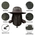thumbnail image 6 of Fishing Flap Caps Men Women Windproof Sunshade Removable Ear Neck Cover Fishermen Hat, 6 of 8