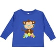 thumbnail image 3 of Inktastic Hipster Monkey, Monkey with Glasses, Flowers Boys or Girls Long Sleeve Toddler T-Shirt, 3 of 5