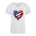 thumbnail image 4 of Gamivast Scrubs for Women Patriotic Heart Print V Neck Nursing Scrubs Breathable Quick-Dry Scrub Modern Fit Machine Washable Healthcare Uniform, 4 of 5