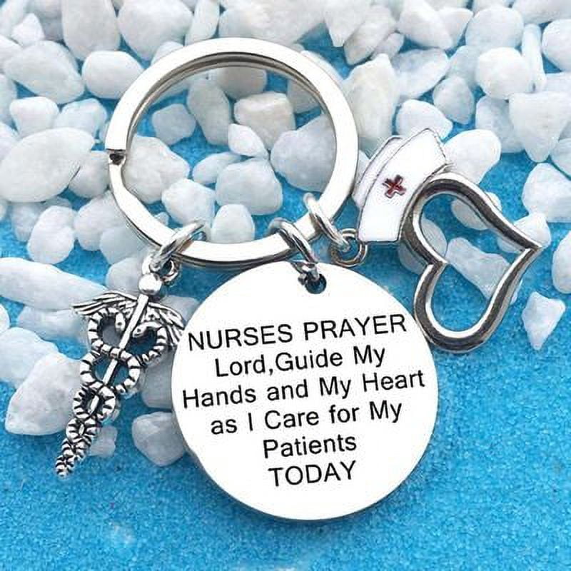 "She Believed She Could So She Did" Nurse Keychain - Inspirational Silver Gift For Nurses, Graduation