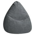 thumbnail image 1 of Gouchee Home Alfa Charcoal Bean Bag Chair – Soft Velour Polyester Fabric with Polystyrene Bead Filling, Suitable for Adults and Teens, Lightweight & Portable Seating for Dorm or Living Room, 1 of 7
