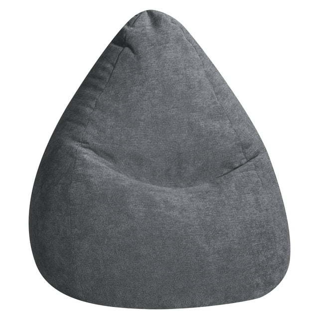 Gouchee Home Alfa Charcoal Bean Bag Chair – Soft Velour Polyester Fabric with Polystyrene Bead Filling, Suitable for Adults and Teens, Lightweight & Portable Seating for Dorm or Living Room