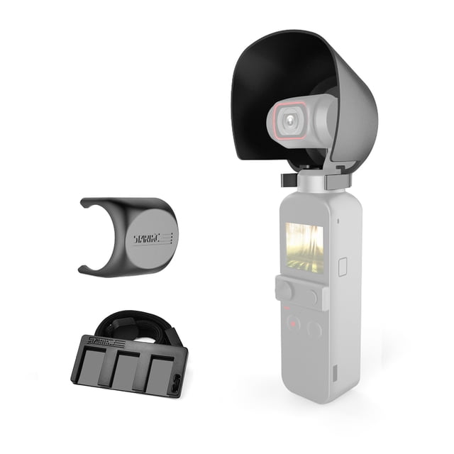 Riwcyla Trousse d'Accessoires Multifonctions Couvre-Objectif Protecteur + Capuchon Pare-Soleil pour Objectif + Support Adaptateur de Remplacement pour Pocket 2, Parfait pour l'Usage Quotidien, les Activités de Plein Air, les Voyages et les occasions Décontractées