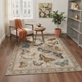thumbnail image 2 of KUETH 9X12 Butterfly Area Rugs for Living Room, Non Slip Machine Washable Vintage Persian Rug, Low Pile Print Rug for Bedroom Dining Room Home Office, 2 of 6