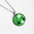 thumbnail image 4 of Saint Patrick's Day Glass Circular Pendant Necklace - Women's Fashion Necklace, 4 of 5