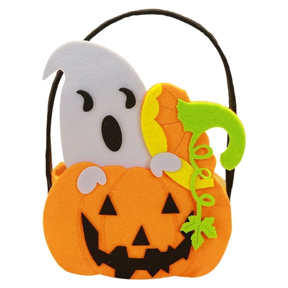 Non-Woven Halloween Candy Bag – Ghost Design Trick-or-Treat Pouch with Comfortable Handles and Generous Capacity